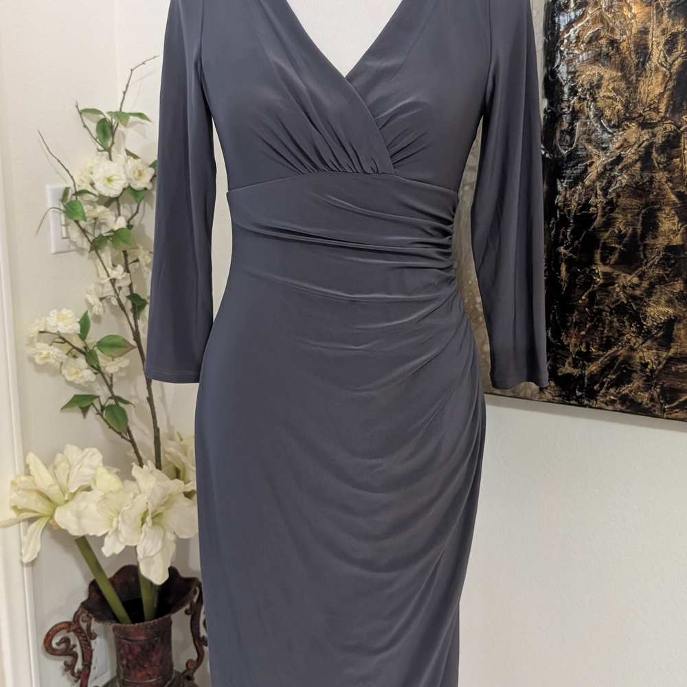Ralph Lauren Charcoal Long Sleeve Dress - Picture 2 of 3